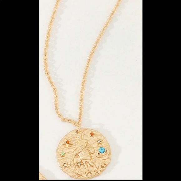 Atelier Sona Jewelry - AQUARIUS Crystal Encrusted Zodiac Sign Necklace
